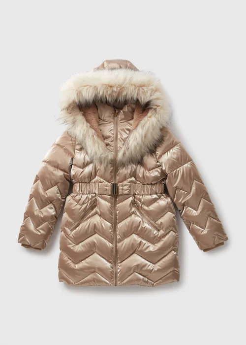 Girls Showerproof Gold Padded Coat (7-15yrs) - 7 Yrs Image 1