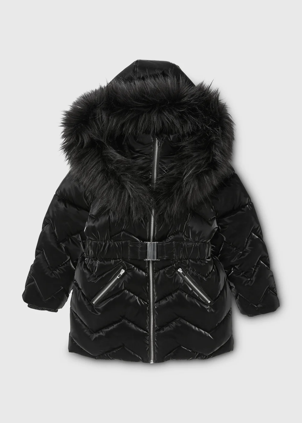 Girls Showerproof Black Padded Coat (7-15yrs) - 7 Yrs Image 1