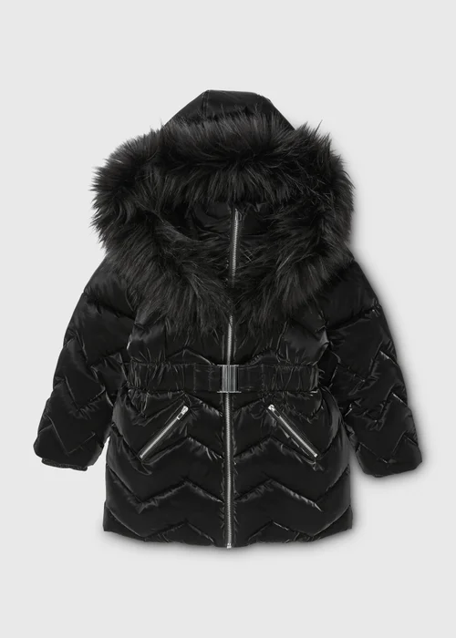 Girls Showerproof Black Padded Coat (7-15yrs) - 7 Yrs Image 1