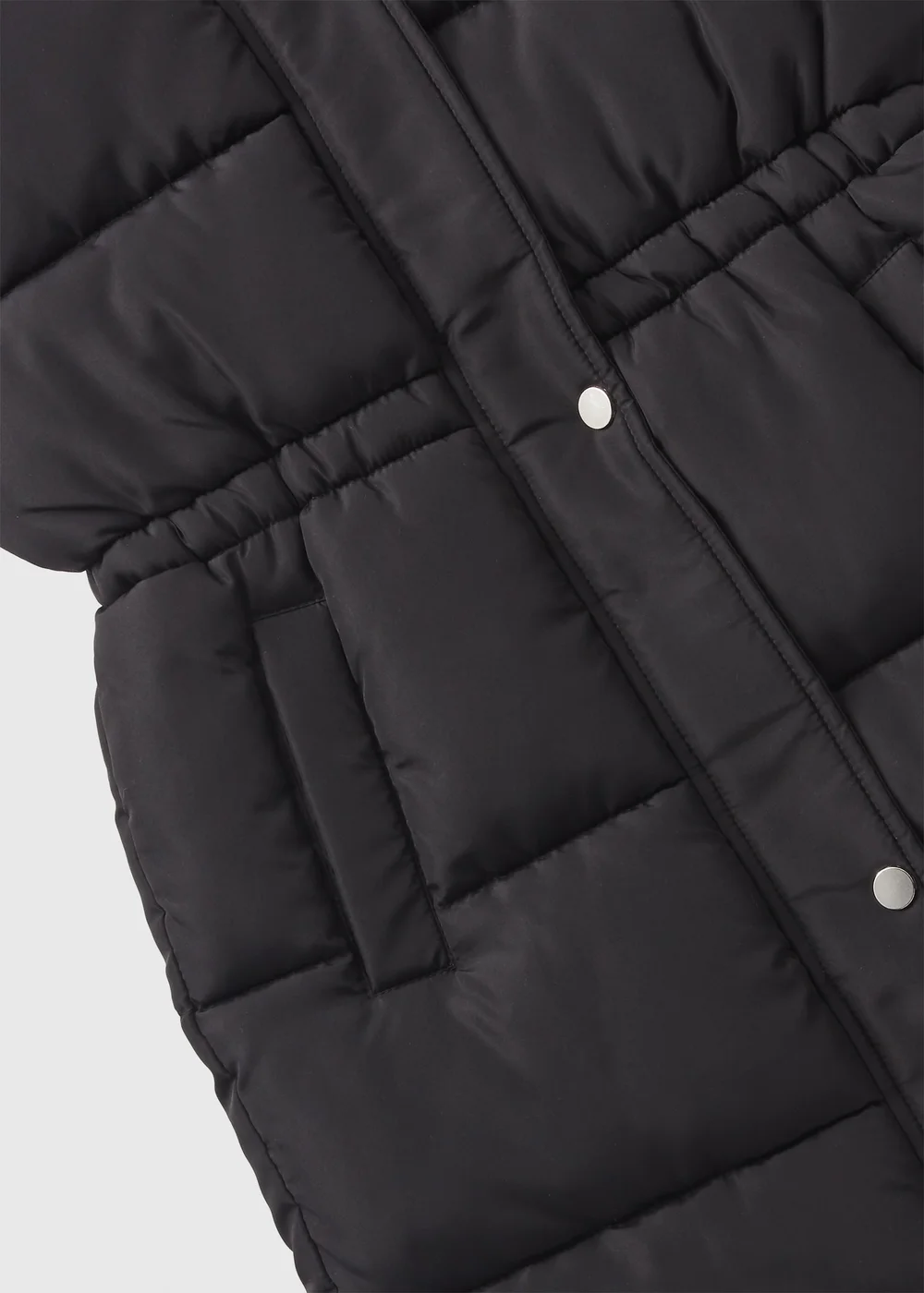 Girls Showerproof Black Longline Padded Gilet (7-15yrs) - 10 Yrs Image 2