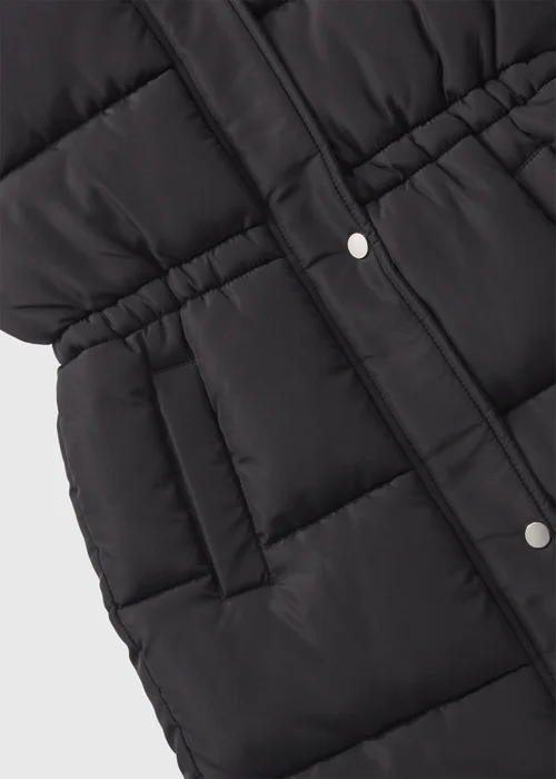 Girls Showerproof Black Longline Padded Gilet (7-15yrs) - 10 Yrs Image 2