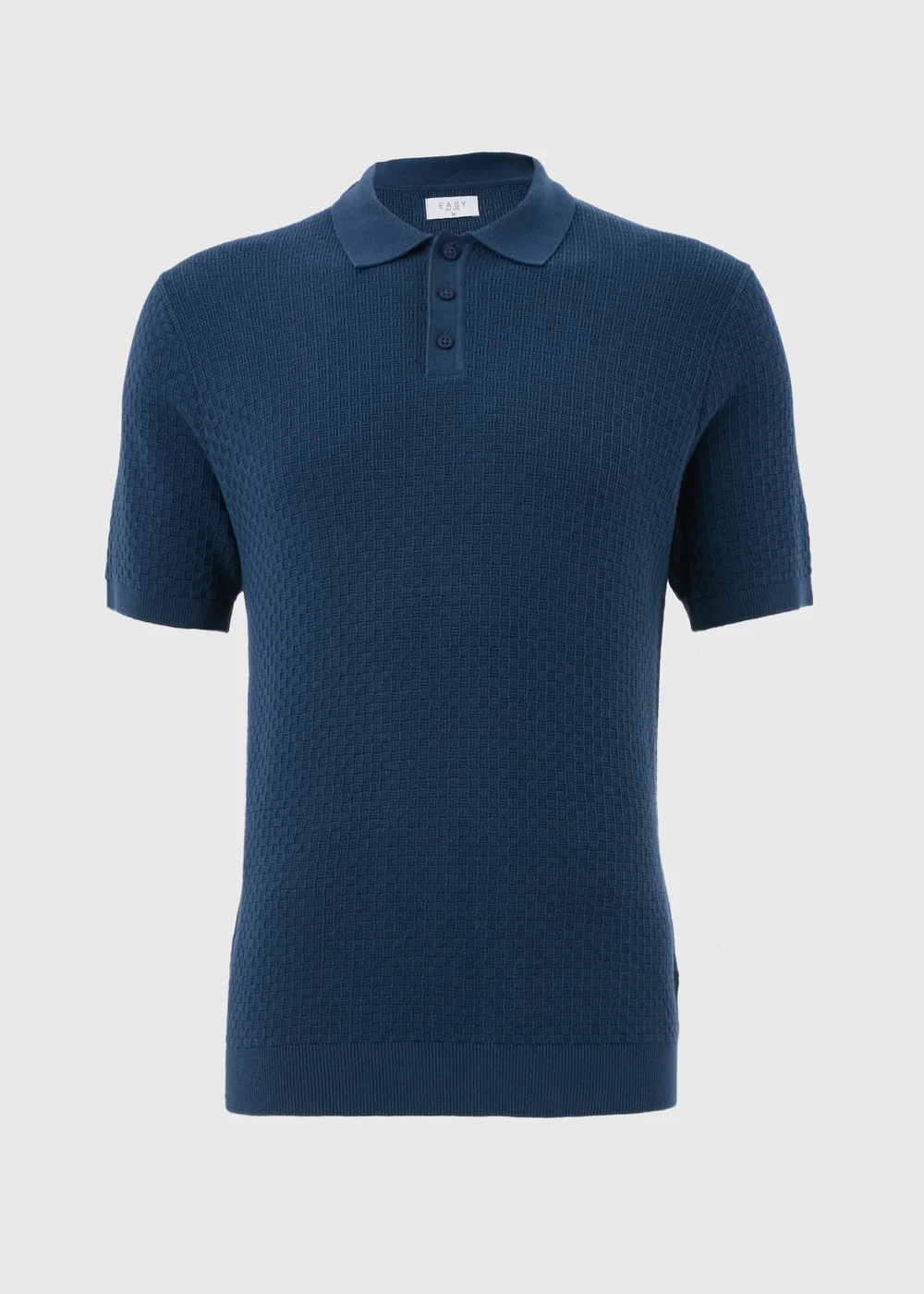 Blue Basketweave Polo Shirt - S Image 5