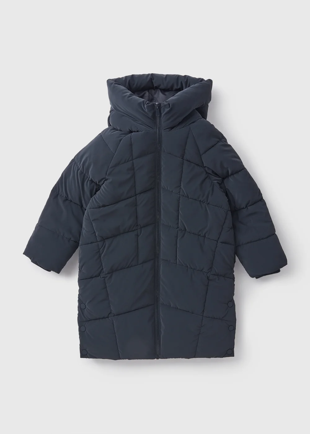 Girls Navy Padded Longline Coat (7-15yrs) - 7 Yrs Image 1