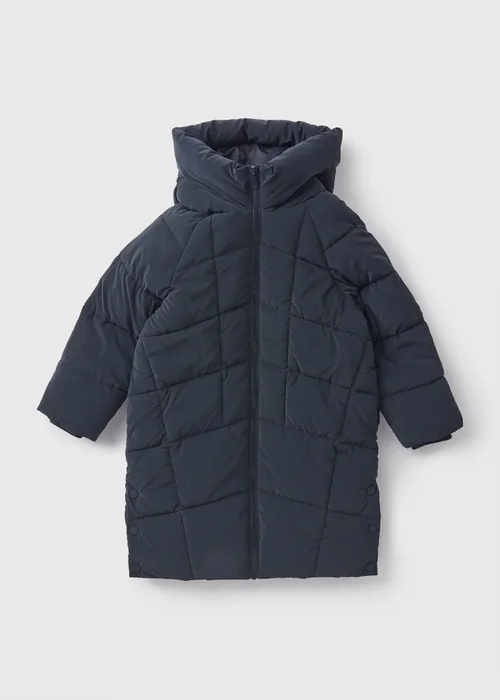 Girls Navy Padded Longline Coat (7-15yrs) - 7 Yrs Image 1