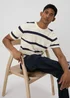 Ecru Stripe Knitted T-Shirt - S Image 1