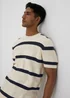 Ecru Stripe Knitted T-Shirt - S Image 3