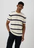 Ecru Stripe Knitted T-Shirt - S Image 4