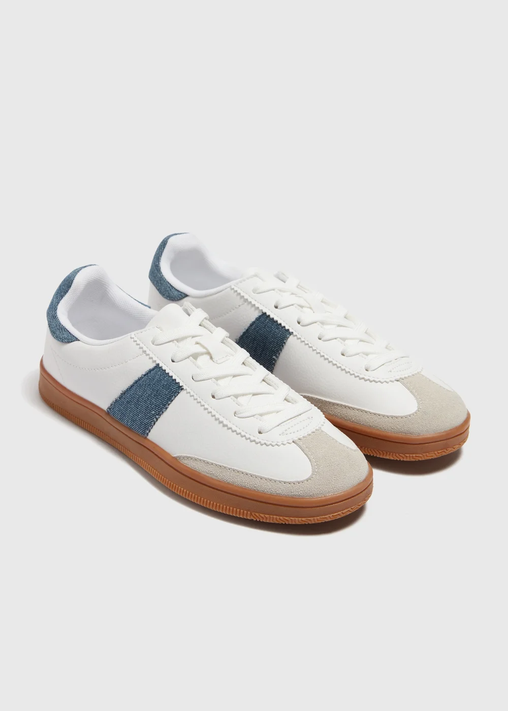 Denim Stripe Retro Trainers - Size 3 Image 1