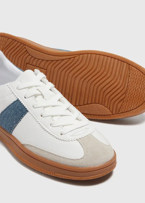 Denim Stripe Retro Trainers - Size 3 Image 2