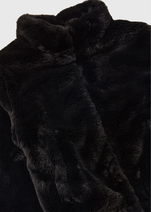 Girls Black Faux Fur Bomber Jacket (7-15yrs) - 7 Yrs Image 2