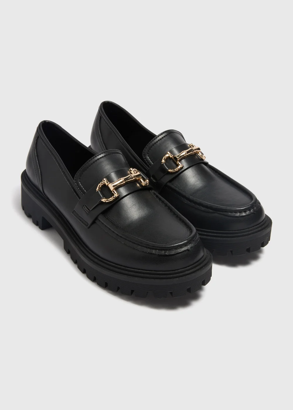 Black Chunky Bar Loafers - Size 3 Image 1