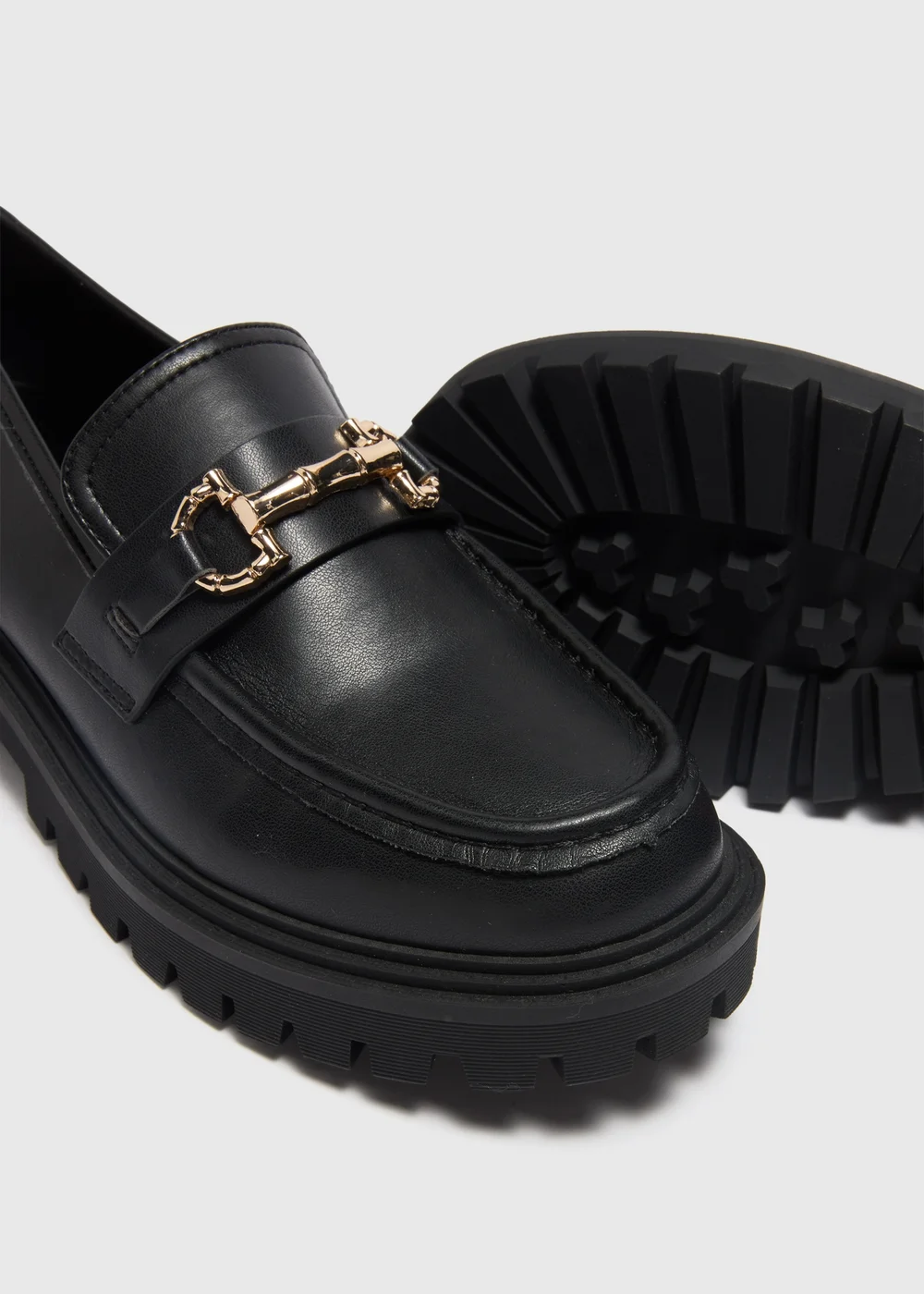 Black Chunky Bar Loafers - Size 3 Image 2