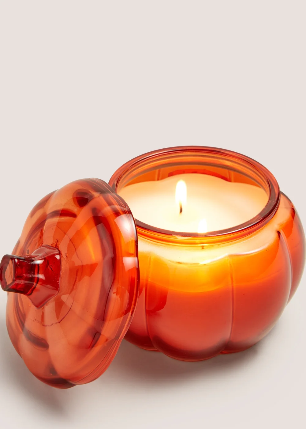Glass Pumpkin Shaped Candle Image 2