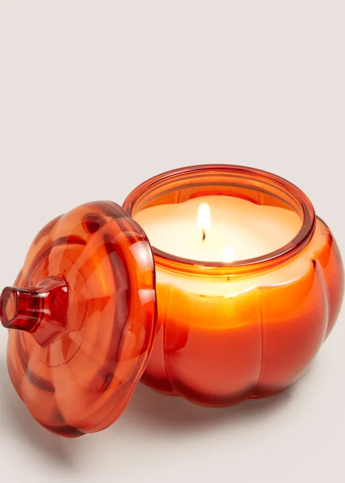 Glass Pumpkin Shaped Candle Image 2