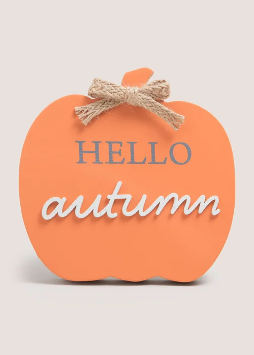 Orange Pumpkin Plaque (22cmx2cmx2cm) Image 1