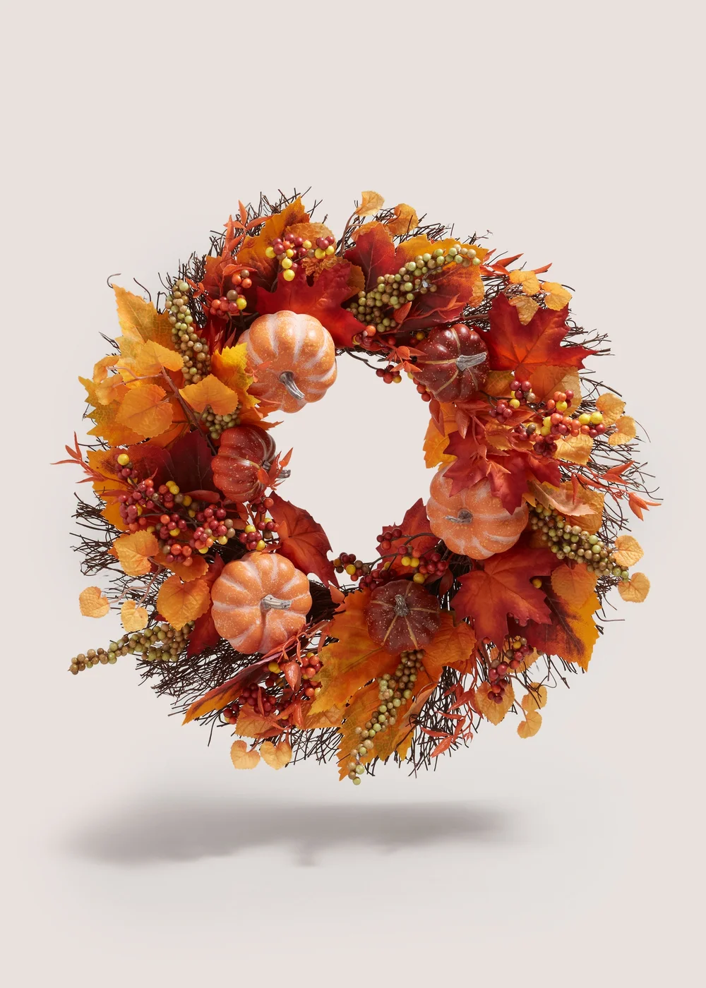 Orange Pumpkin Wreath Image 1