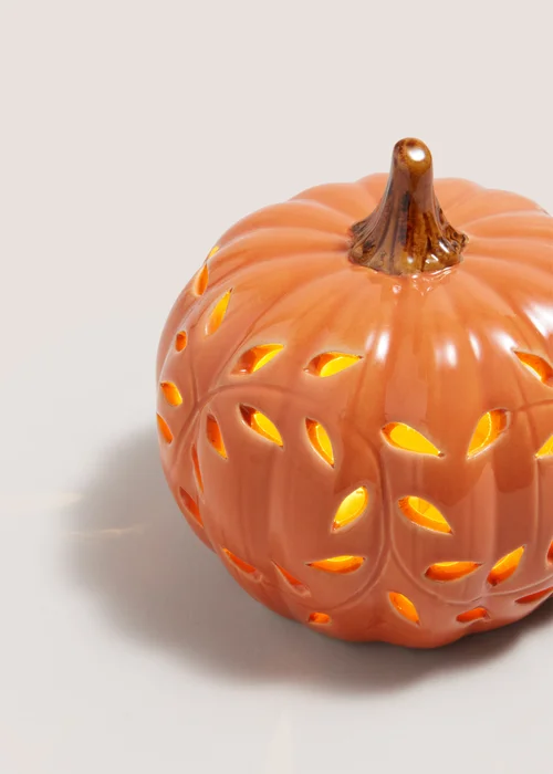 Orange LED Cut Out Pumpkin Ornament (12.5cmx12.5cmx11cm) Image 2