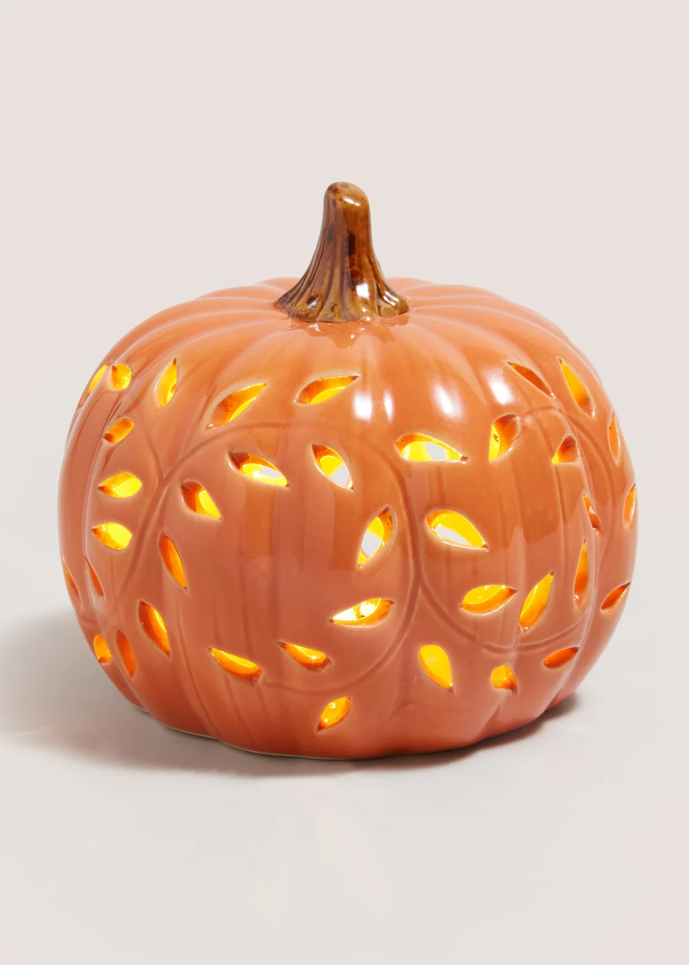 Orange LED Cut Out Pumpkin Ornament (12.5cmx12.5cmx11cm) Image 1