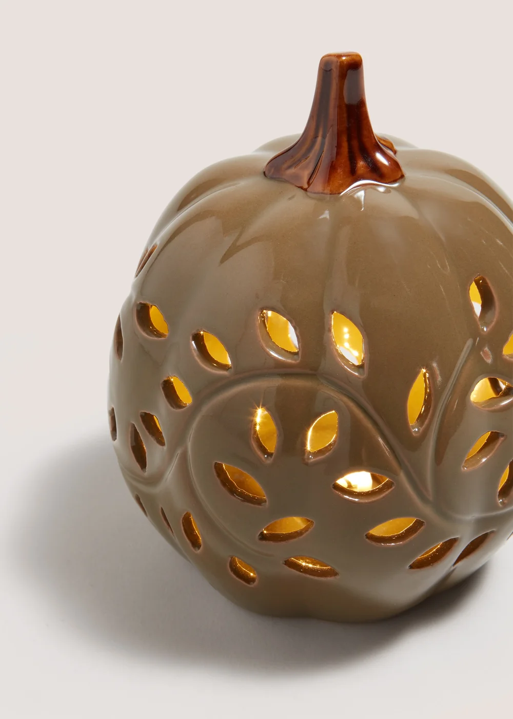 Green LED Cut Out Pumpkin Ornament Image 2