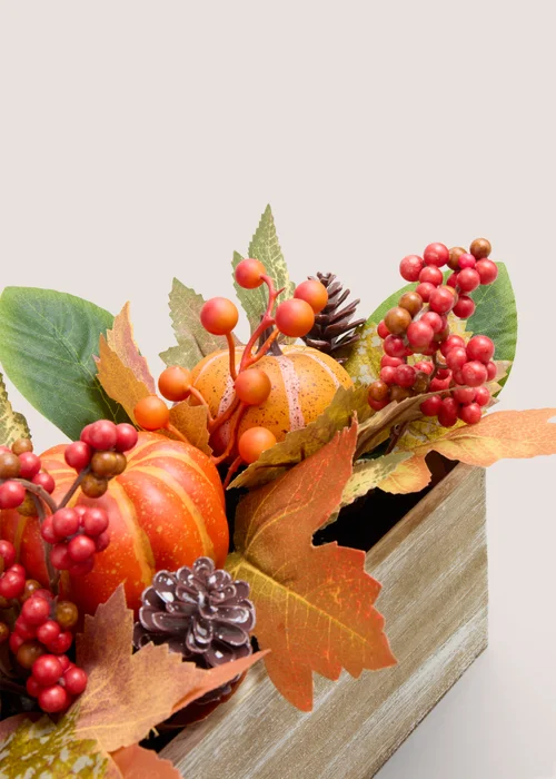 Orange Autumn Wooden Trough Image 2