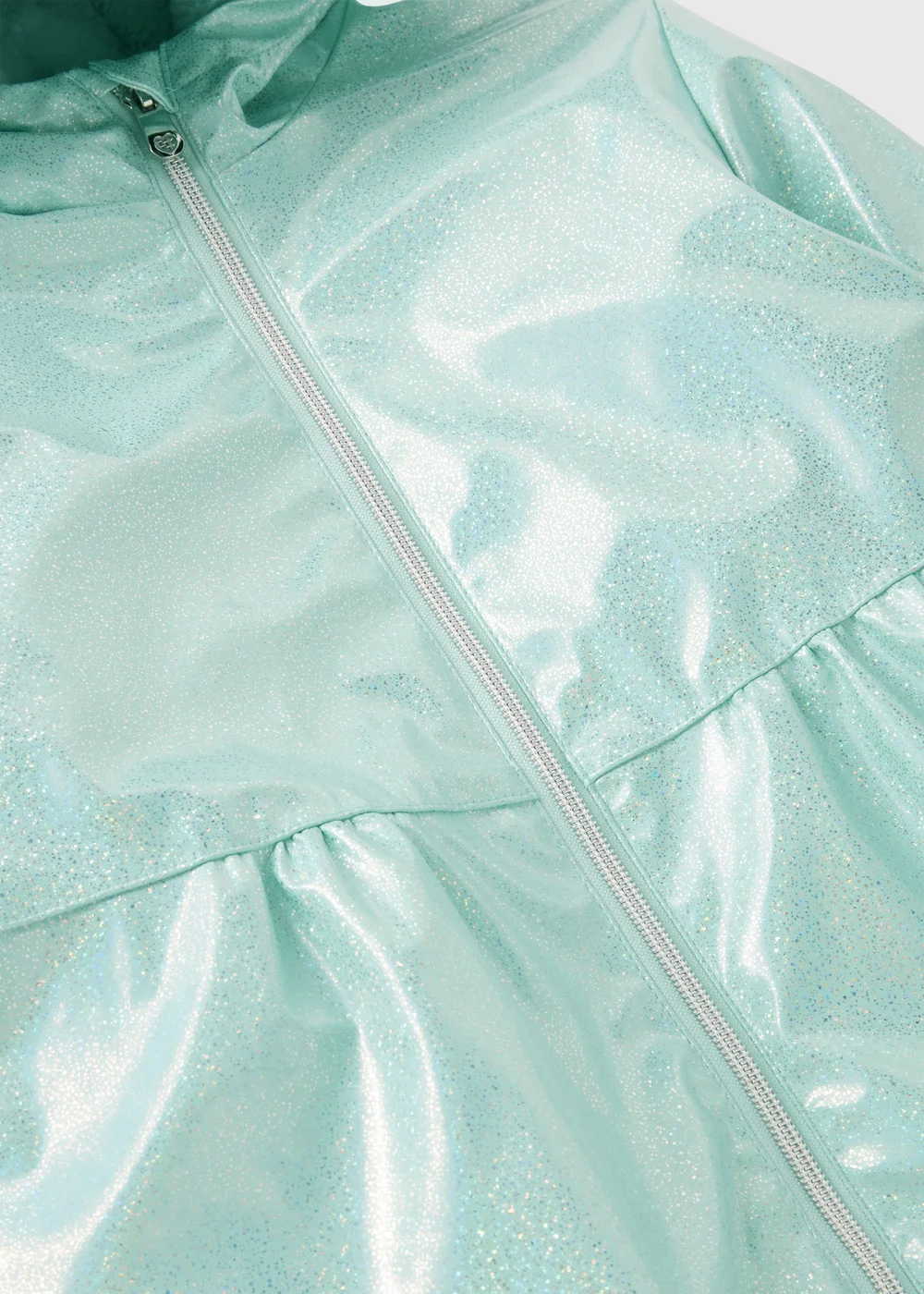 Girls Showerproof Blue Glitter Mac (1-7yrs) - 1-1.5 Yrs Image 2