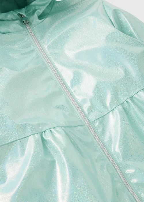 Girls Showerproof Blue Glitter Mac (1-7yrs) - 1-1.5 Yrs Image 2