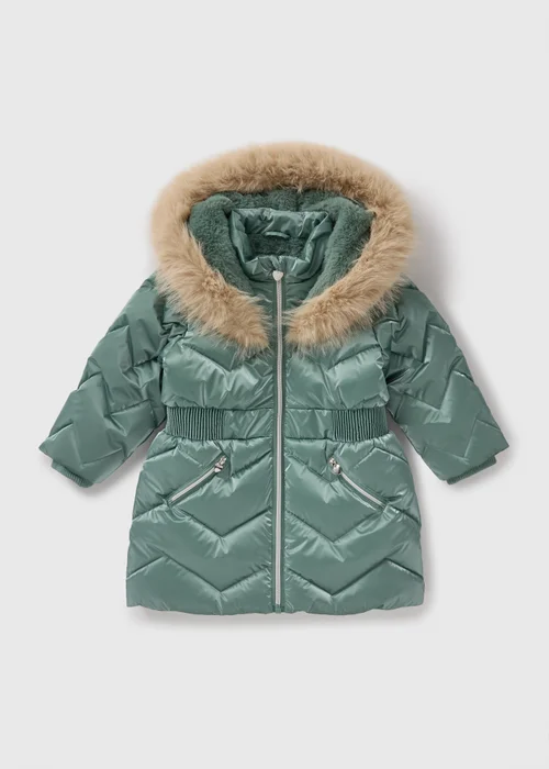 Girls Showerproof Teal Padded Coat (1-7yrs) - 1-1.5 Yrs Image 1
