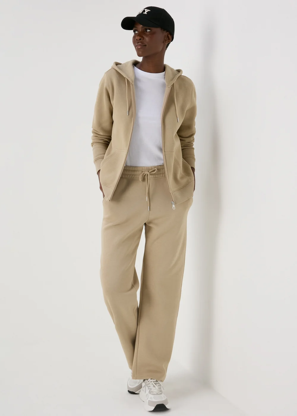 Beige Zip Up Hoodie - S Image 1