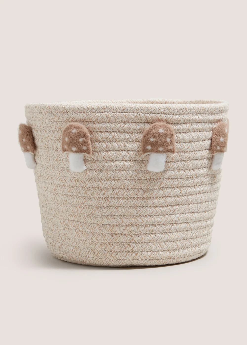 Neutral Mushroom Storage Basket Image 1