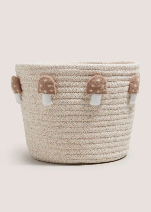 Neutral Mushroom Storage Basket Image 1