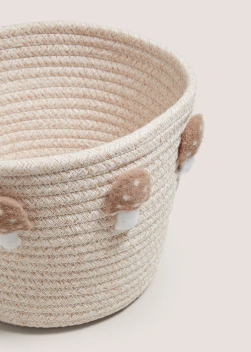 Neutral Mushroom Storage Basket Image 2