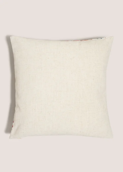 Cream Leaf Print Cushion Image 2
