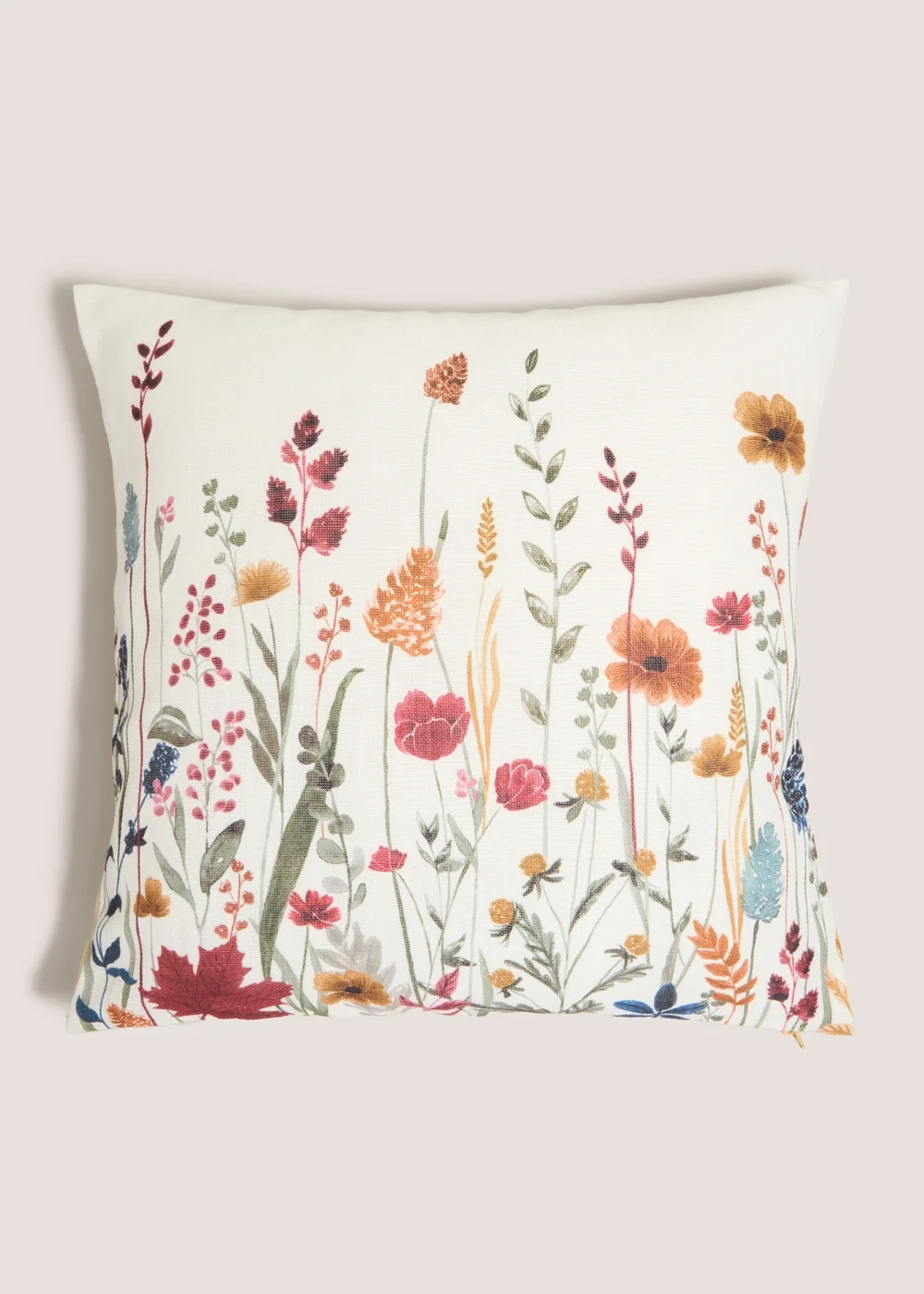 Cream Floral Print Cushion Image 1