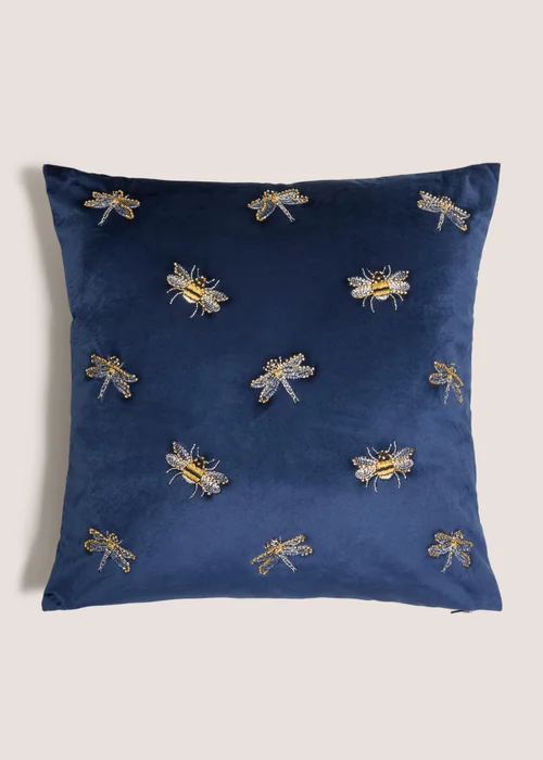 Bee Cushion Navy Image 1