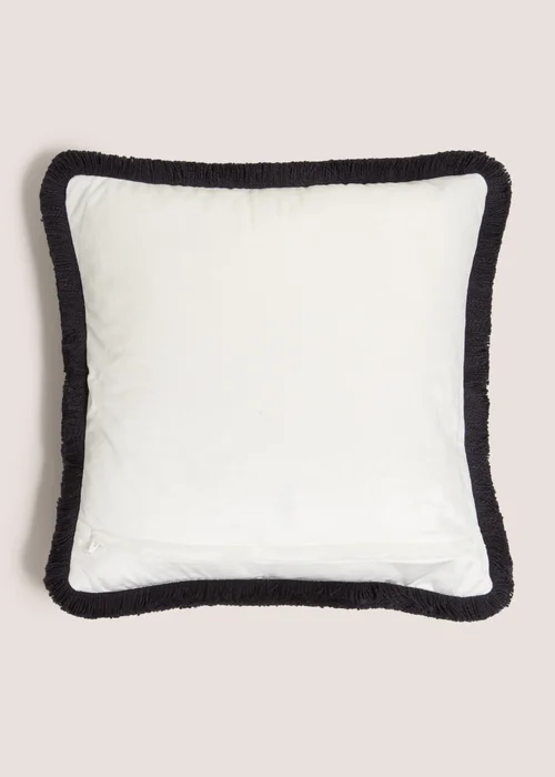 White Zebra Print Cushion Image 2