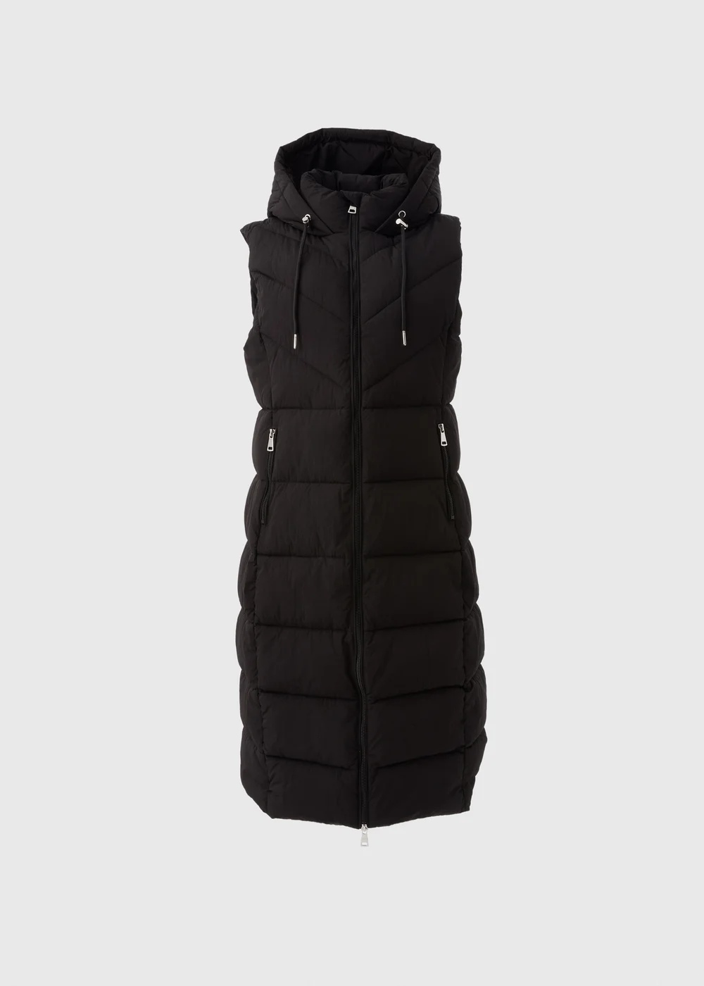 Black Long Padded Gilet - 8 Image 5