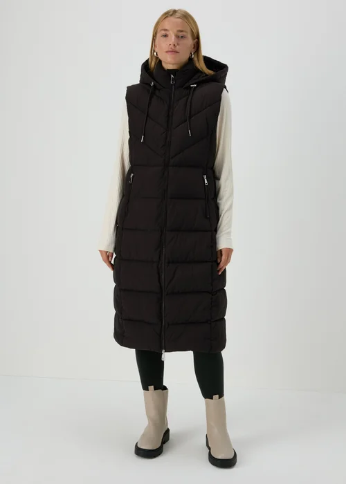Black Long Padded Gilet - 8 Image 1