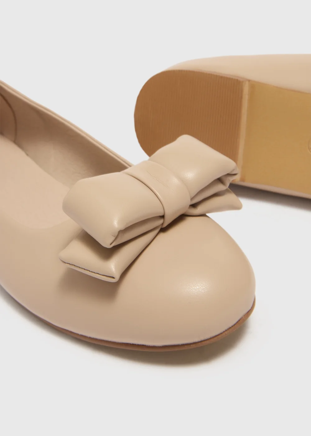Nude Bow Ballet Flats - Size 3 Image 2