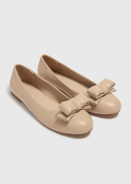 Nude Bow Ballet Flats - Size 3 Image 1