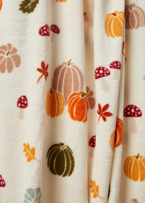 Cream Pumpkin Printed Throw Image 2