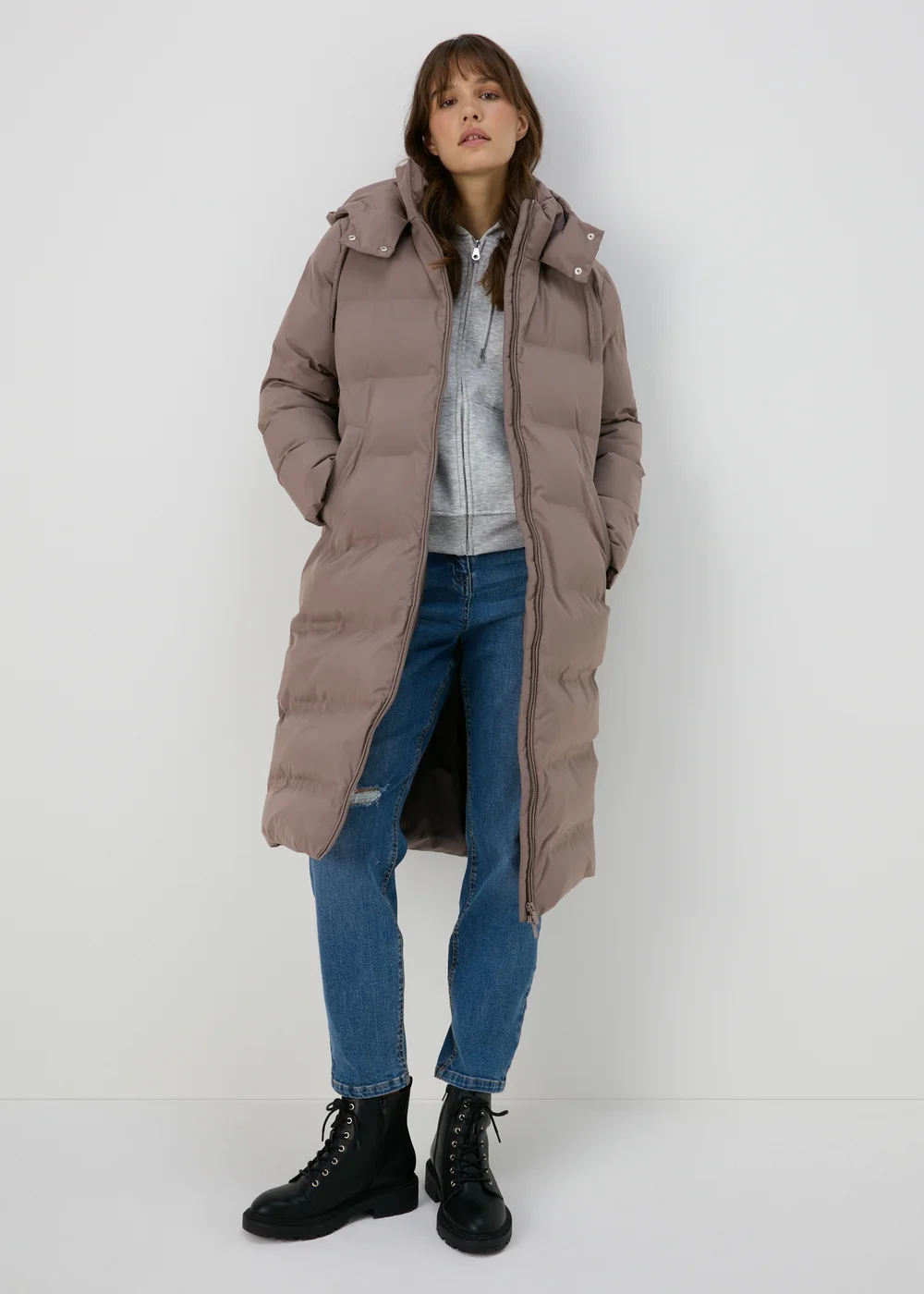 Brown Long Padded Coat - 8 Image 4