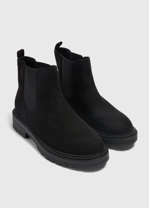 Black Wide Fit Chelsea Boots - Size 3 Image 1