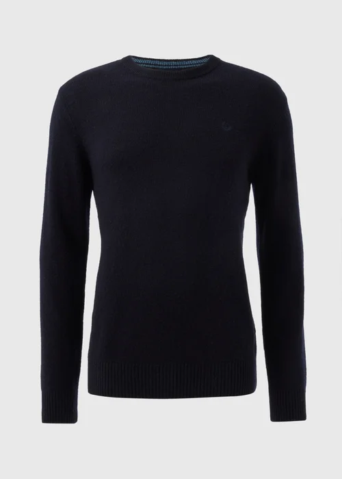 Lincoln Navy Lambswool Crew Neck Jumper - S Image 4