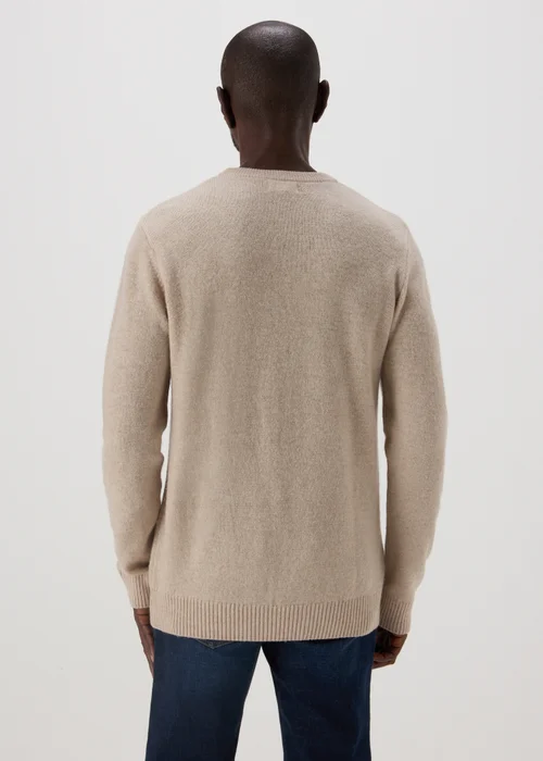 Lincoln Ecru Lambswool Crew Neck Jumper - S Image 2
