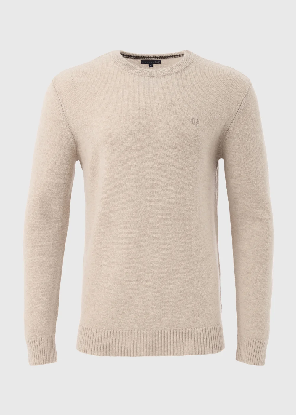 Lincoln Ecru Lambswool Crew Neck Jumper - S Image 5