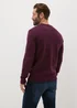 Lincoln Burgundy Lambswool Crew Neck Jumper - Small Image 2