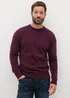 Lincoln Burgundy Lambswool Crew Neck Jumper - Small Image 1