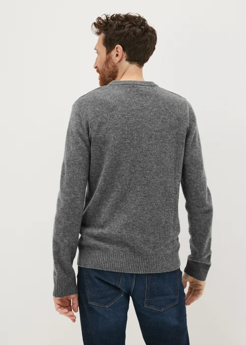 Lincoln Grey Lambswool Crew Neck Jumper - S Image 2