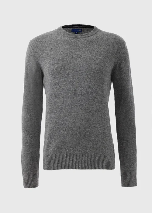 Lincoln Grey Lambswool Crew Neck Jumper - S Image 4
