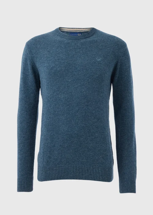 Lincoln Blue Lambswool Crew Neck Jumper - S Image 4
